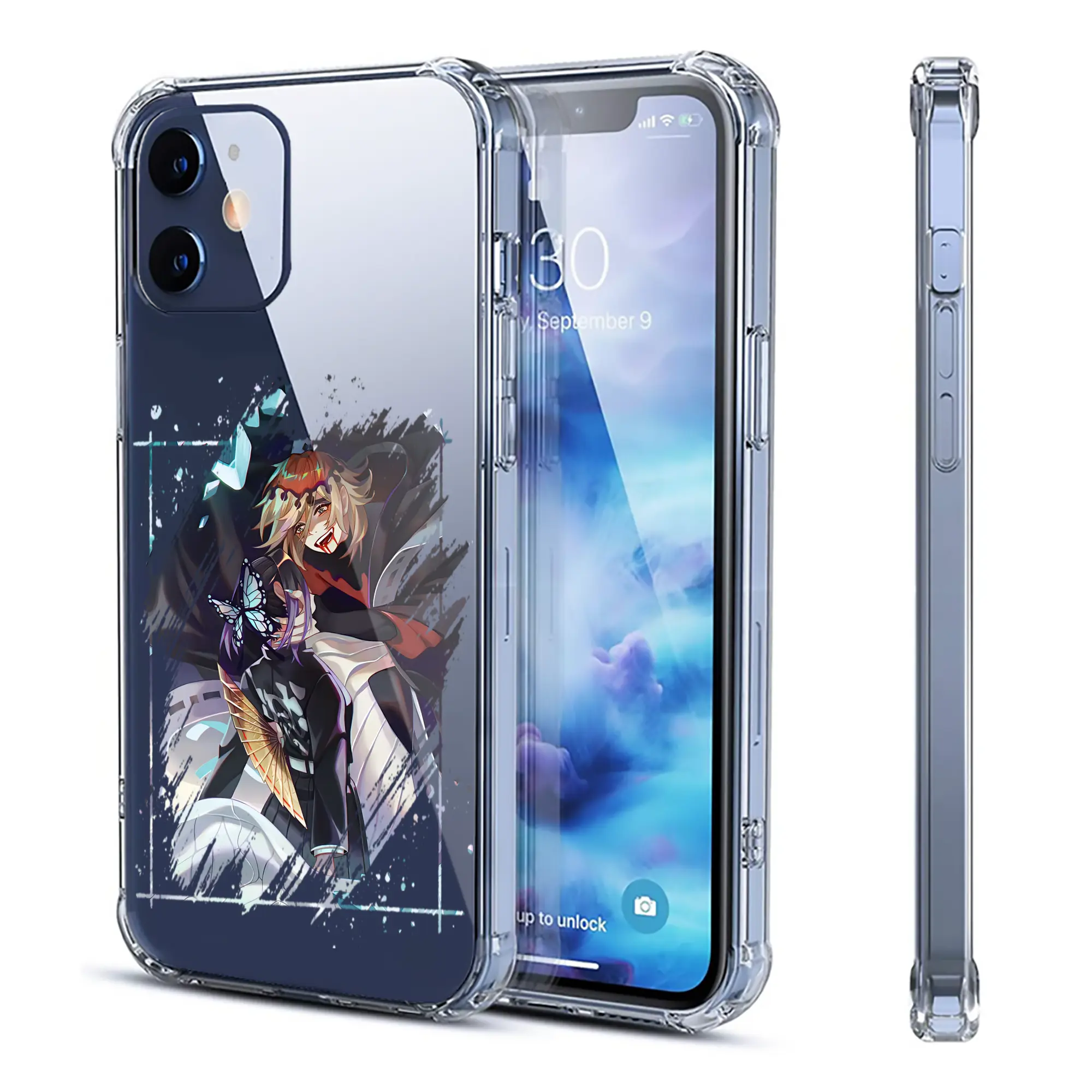 鬼滅の刃 グッズ,童磨 - IPhone 12シリーズ対応 ・ 透明スマホケース ・ クリアソフトケース ・ TPU素材 ・ 耐衝撃 ・ 高密着 ・ 防汚 防指紋 ・ 簡単着脱